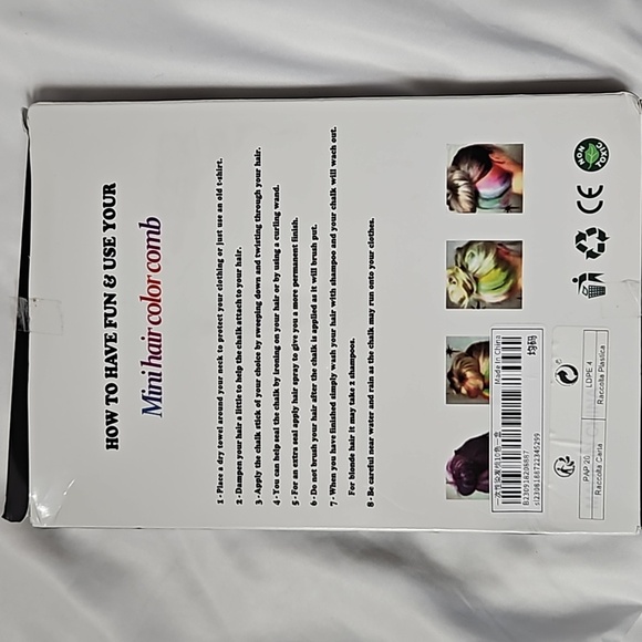 HAIRCHALK -MINI HAIR COLOR COMB NIB 10 COLORS - Picture 2 of 5